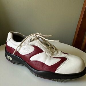ECCO Hydromax Golf Shoes Women's Soft Spike White Red Leather Size 7-7.5 (EU 38)